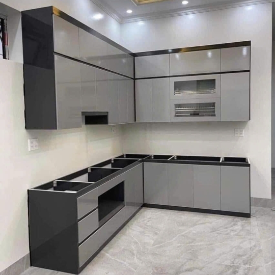 Tủ bếp gỗ MDF chữ L 016