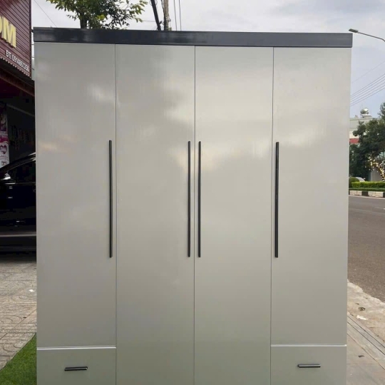 Tủ quần áo 4 cánh màu ghi ( tqa4mgv)